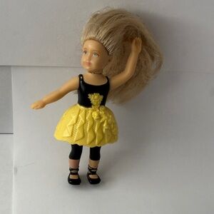 Yellow Skirt Doll with Black Top and Leggings